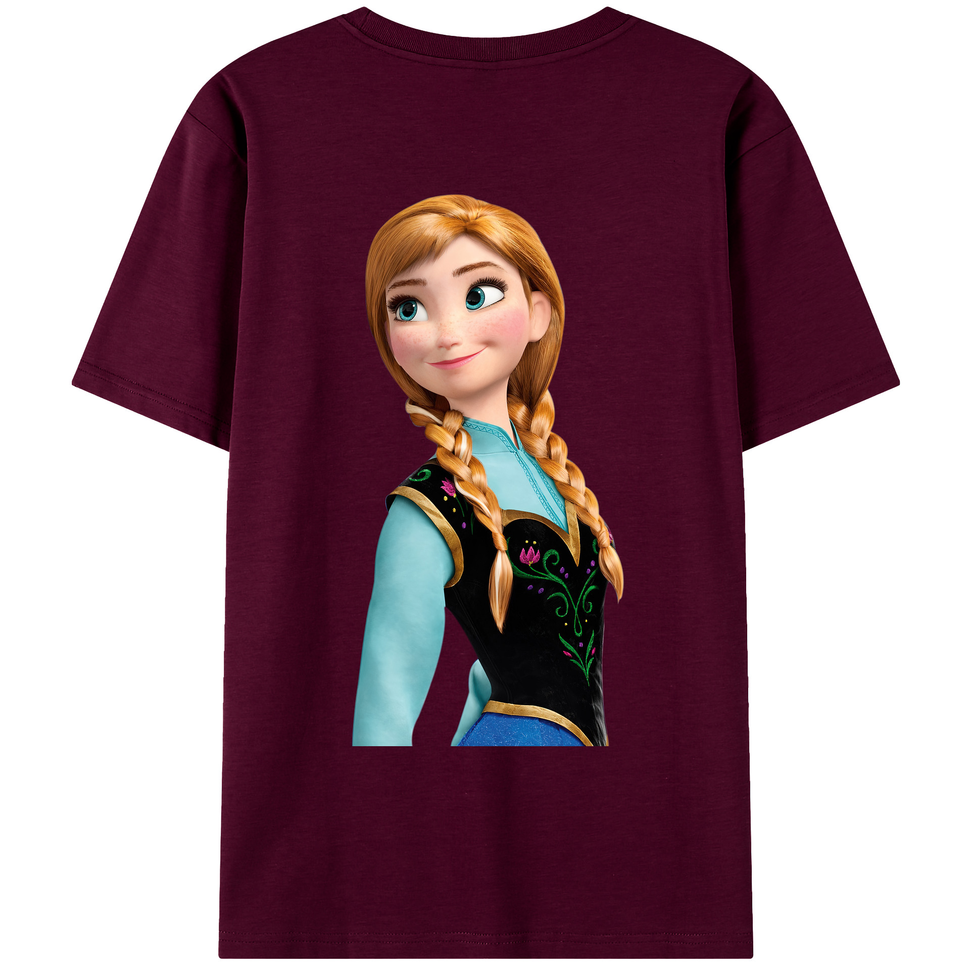 （画像用） アナと雪の女王 アンナ エルサ Frozen Anna Elsa レディース半袖Tシャツ(バックプリント)